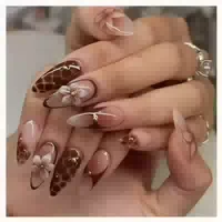 Falsche Nägel Mandelform 3d Blumen Set 24 Frauen Stil 5 1 st