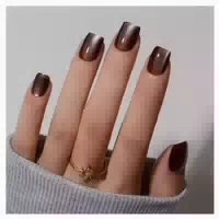 Fingernägel Press On Cat Eye Glitzer Sarg Kurz 30 Stück Nude 1 st