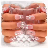 Falsche Nägel Französisch Rosa Strass Kristall Y 1 st