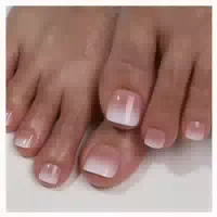 Zehennägel Falsche Kurze Quadratisch 24 Stück Nude Weiße Ros 1 st