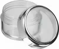 Fantasia Kosmetik Dose, Kunststoff, Silber Glashell Für