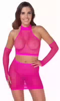 3 Teiliges Dessous Set aus Netz