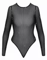 Body im Schillernden Silver Lurex Streifenlook