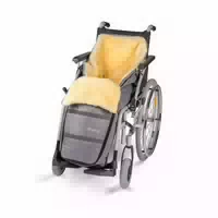 Fellhof Rollstuhl Schlupfsack mit Lammfell Black Melange für Kinder Wind U Wasserabweisend
