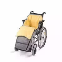 Fellhof Rollstuhl Schlupfsack mit Lammfell Black Melange für Kinder Wind U Wasserabweisend