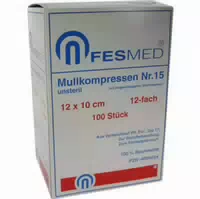 Mullkompressen Es 10x12 Cm Unsteril 12 Fach Größe 15
