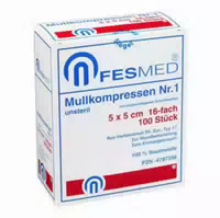 Mullkompressen Es 5x5 Cm Unsteril 16 Fach Größe 1