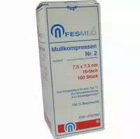 Mullkompressen Es 7,5x7,5 Cm Unsteril 16 Fach Größe 2