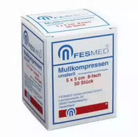 Mullkompressen Es 5x5 cm Unsteril 8fach 100 st