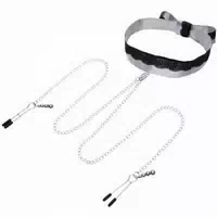 Halsband Mit Nippelklemmen „play Nice Satin Collar & Nipple Clamps“