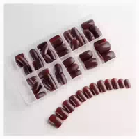 Fingernägel Acryl Press On Kurz 120pcs Wine Wine Rot 1 ml 1 1 st