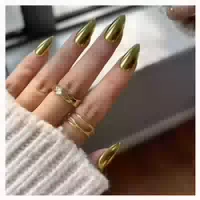 Nägel Press On Chrome Spiegel Mandel Acryl Bling 24 Stück Me 1 st