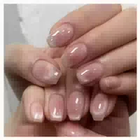Fingernägel Press On Cat Eye French Tip Glitzer Kurz 30er Om 1 st