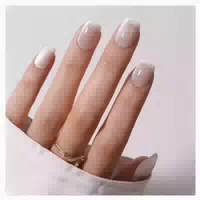Fingernägel Press On Cat Eye French Tip Glitzer Kurz 30er Om 1 st