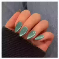 Fingernägel Press On Cat Eye Türkis Mandel Acryl 30 Stück Du 1 st