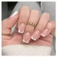 Künstliche Fingernägel Press White Tip French Glitter 1 ml 1 st