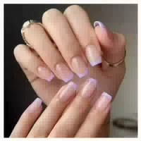Künstliche Fingernägel Press White Tip French Glitter 1 ml 1 st