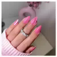 Fingernägel Presson Cateye Glitzer Mandel Acryl 30stück Rosa 1 st