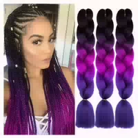 Flechtextensions Kanekalon Jumbo Braid Twist 3er Ombre Lila 1 st