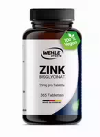 Wehle Sports Zink Bisglycinat Hochdosiert 365 Tabletten 25 mg Zink Bisglycinat Jahresvorrat