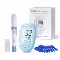 Fora 6 Connect Multi Parameter mg dl für Zuhause Bluetooth Sync Blau