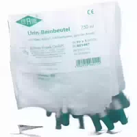 Frank Urin Beinbeutel mit Rücklaufsperre und Ablauf, mit Vlies, Gerader Ansatz, 750 ml
