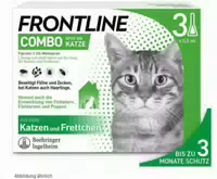 Frontline Combo 3 stk der Kombischutz für Tier und Heim gegen Zecken, Flöhe und Haarlinge bei Katzen und Frettchen 3 st Lösung
