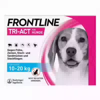 Frontline Tri Act gegen Zecken, Flöhe und Fliegende Insekten für Hunde m 10 20 kg 3 st Lösung