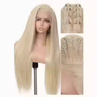 Frontperücke 13x6 Spitze Klebefrei Vorgezogen 28 Zoll Blonde 1 st