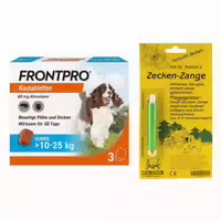 Frontpro Kautabletten >10 25 kg 3stk Zeckenzange 1stk