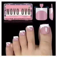 Fußnägel Zehennägel Softgel French Tip Toenails Berry Ombre 1 st
