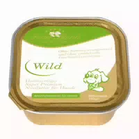 Hochwertiges Nassfutter Wild für Hunde, in Praktischen Portion Schalen