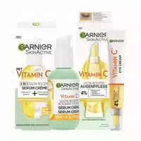 Garnier Vitamin C Glow Booster Set Augenpflege und Serum Crème