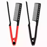 2er Pack Flachkamm Haarglätter Salon Kamm Schwarz Rosenrot 1 st