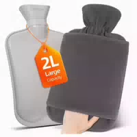 Mupas Wärmflasche 2l Vliesbezug Auslaufsicher Känguru Tasche 1 st