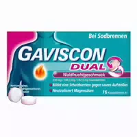 Gaviscon Dual Waldfrucht 250 mg 106,5 mg 187,5 mg 16 Kautabletten