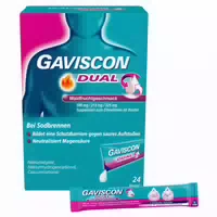 Gaviscon Dual Suspension Waldfrucht mit Zweifachwirkung gegen Sodbrennen Jetzt 20% mit dem Code Gaviscon20 Sparen