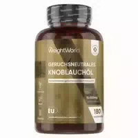 Geruchsneutrale Knoblauchöl Softgels Natürliche Ergänzung Weightworld 180 Kapseln