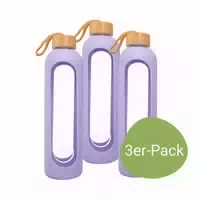 For You Glas Trinkflasche Dreierpack