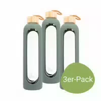 For You Glas Trinkflasche Dreierpack