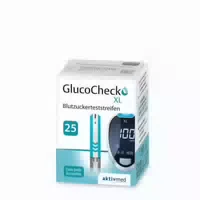 Glucocheck Xl Teststreifen 25 Stück zur Blutzuckerkontrolle bei Diabetes