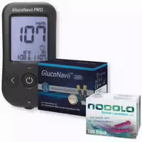 Gluconavii Pro Blutzuckermessgerät Kombiset mit Teststeifen mg dl