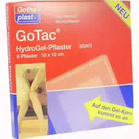 Gotac Hydrogel Pflaster L 10x10 Cm Steril 5 St Pflaster