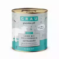 Grau Hund Lamm mit Vollkornreis