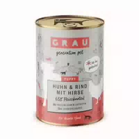 Grau Hund Puppy Huhn & Rind mit Hirse