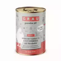 Grau Katze Huhn mit Karotte & Katzenminze