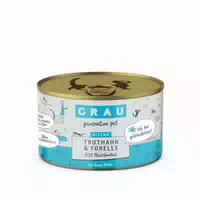 Grau Katze Kitten Truthahn & Forelle