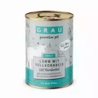 Grau Katze Lamm mit Vollkornreis