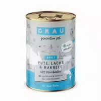 Grau Katze Pute, Lachs & Makrele