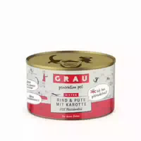 Grau Kitten Rind & Pute mit Karotte